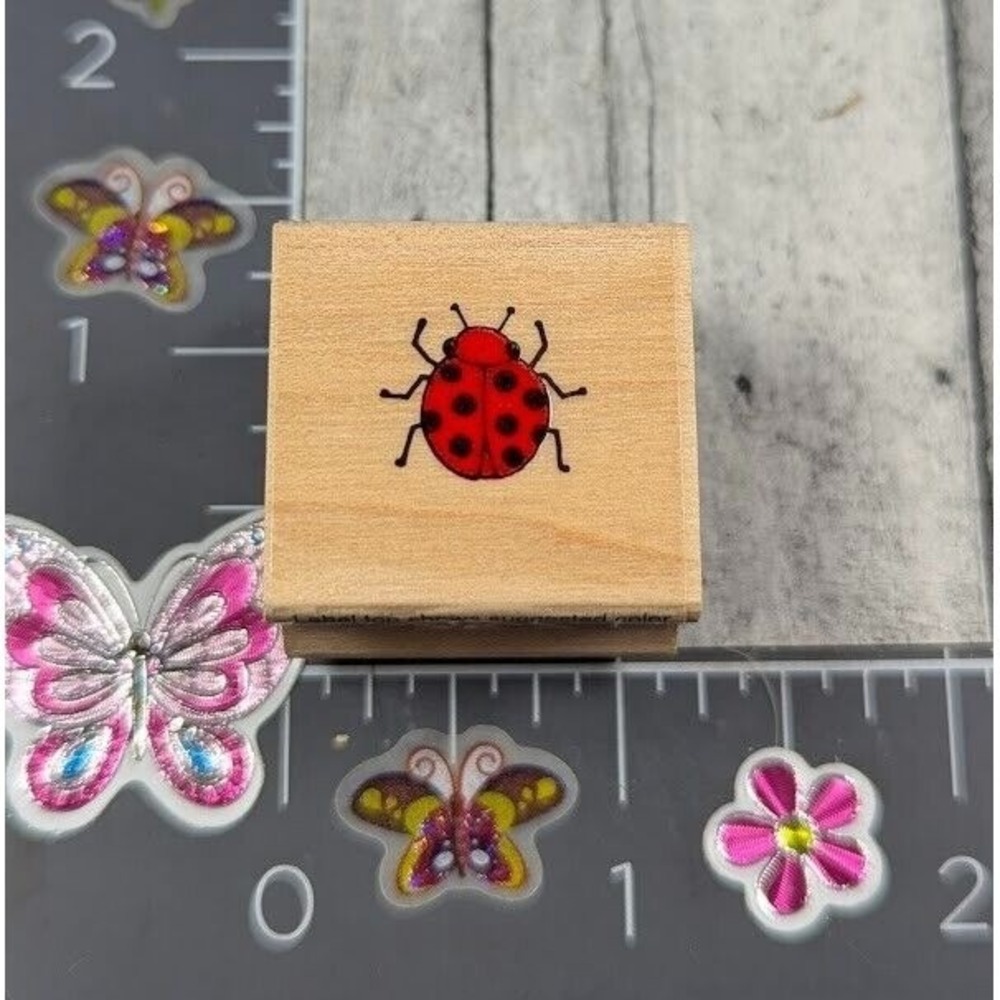 Hero Arts Little Ladybug A385 1996 Rubber Stamp Wood #H84